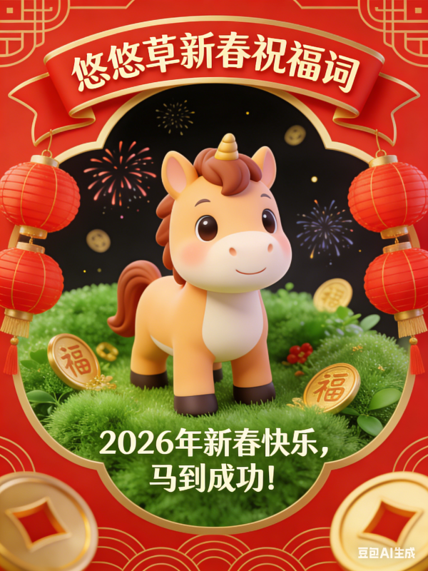 悠悠草 · 马年祝福词